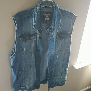 Mens sleeveless jean jacket
